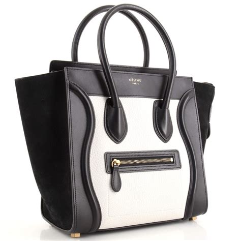 celine bicolor bag|Celine Bicolor Luggage Bag Leather Micro Black 244426131.